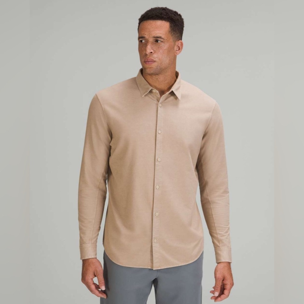 Lululemon Commission Long Sleeve Shirt Cafe Au Lait Enzyme Dye size Small